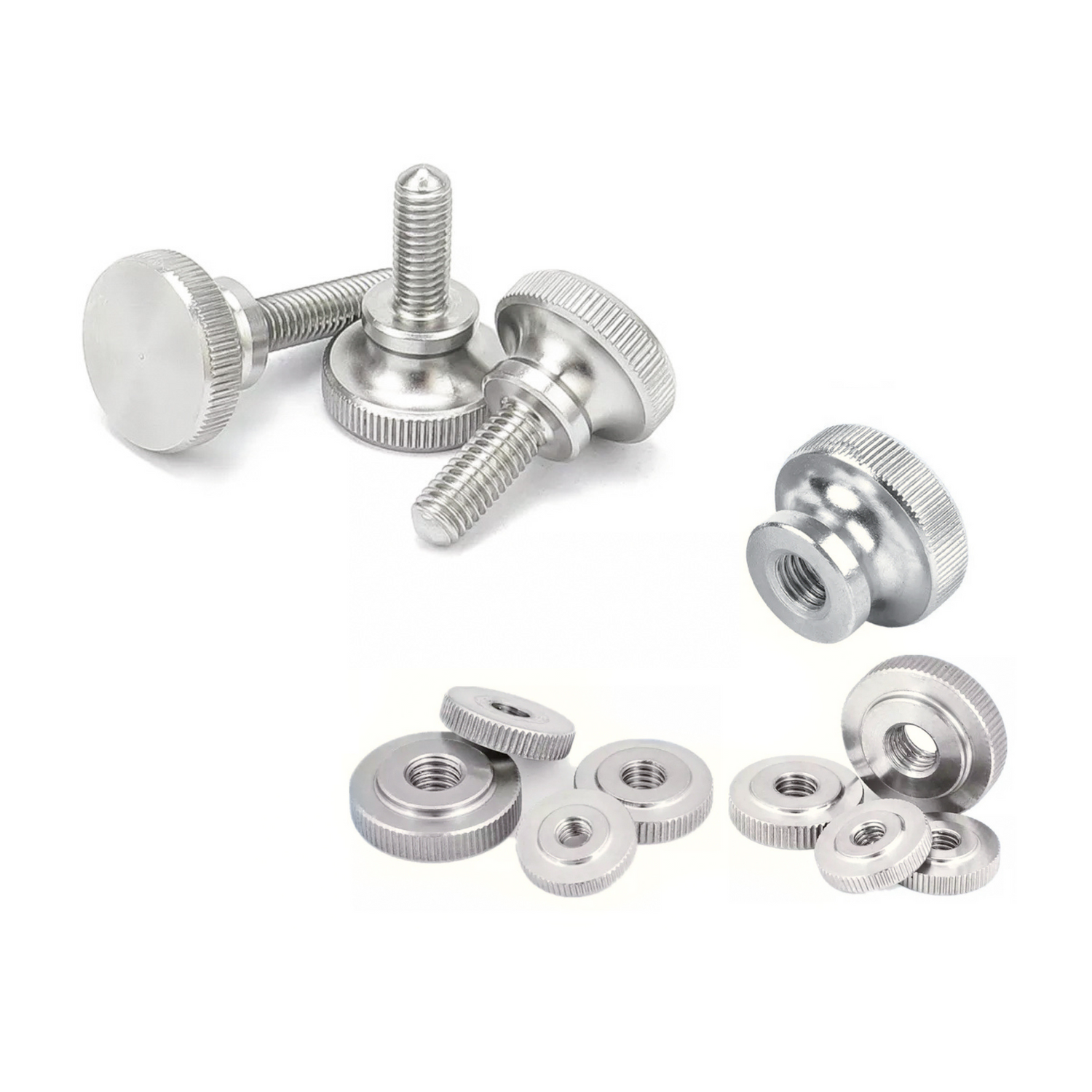 Nickel-Plated 'Step' Thumbscrews / Nuts