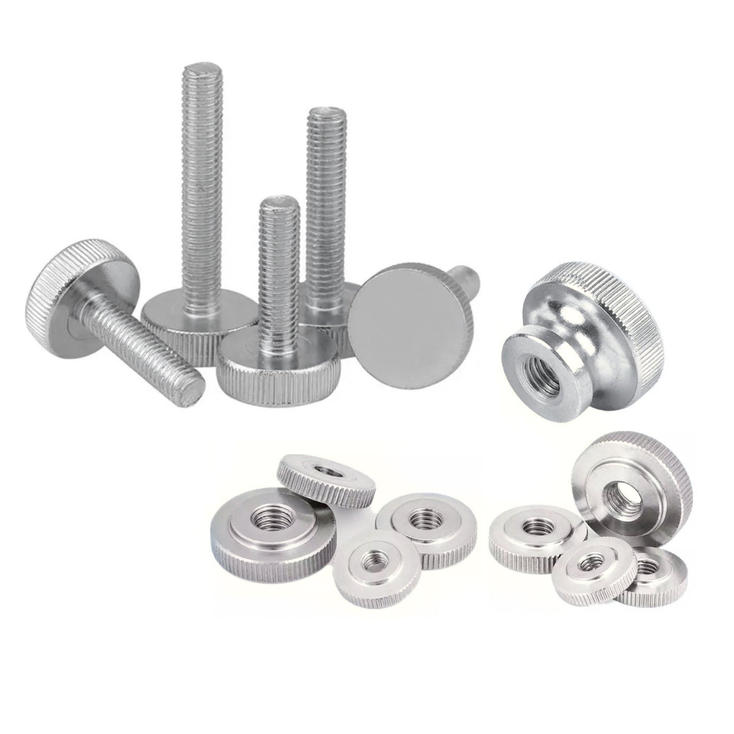 Nickel-Plated 'Flat' Thumbscrews / Nuts