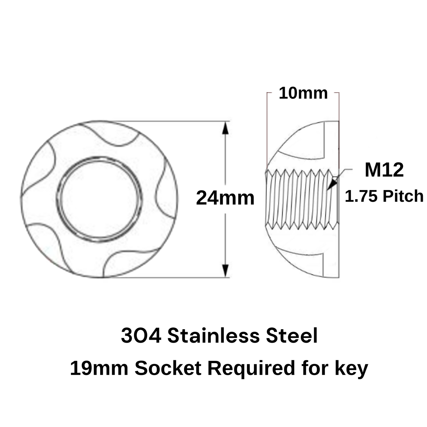 Torx Anti-Theft Tamperproof Security Nuts M6-M12