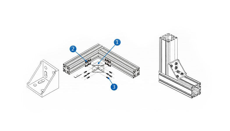 Aluminium Profile L Corner Joint 90 Degree Right Angle Bracket 20/30/40 Series