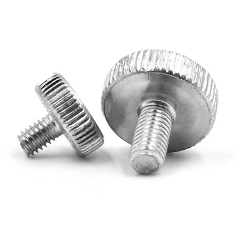 Steel Knurled Thin Head Thumb Screw M5 8mm to 40mm - Nickel