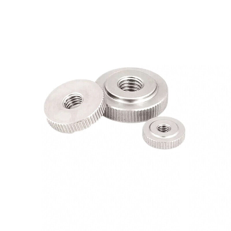 Steel Knurled Slim Thumb Nuts M6 - Nickel