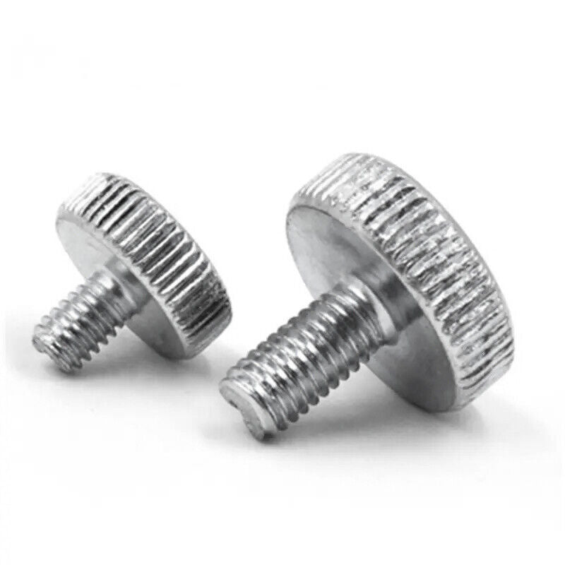 Steel Knurled Thin/Flat Head Thumb Screw M8 12mm to 50mm - Nickel