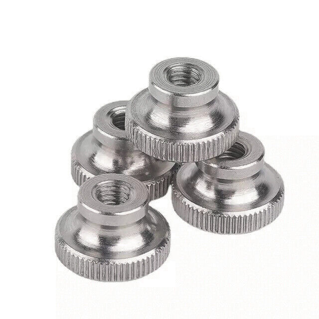 Steel Knurled Thin Head Thumb Screw M4 6mm to 40mm - Nickel