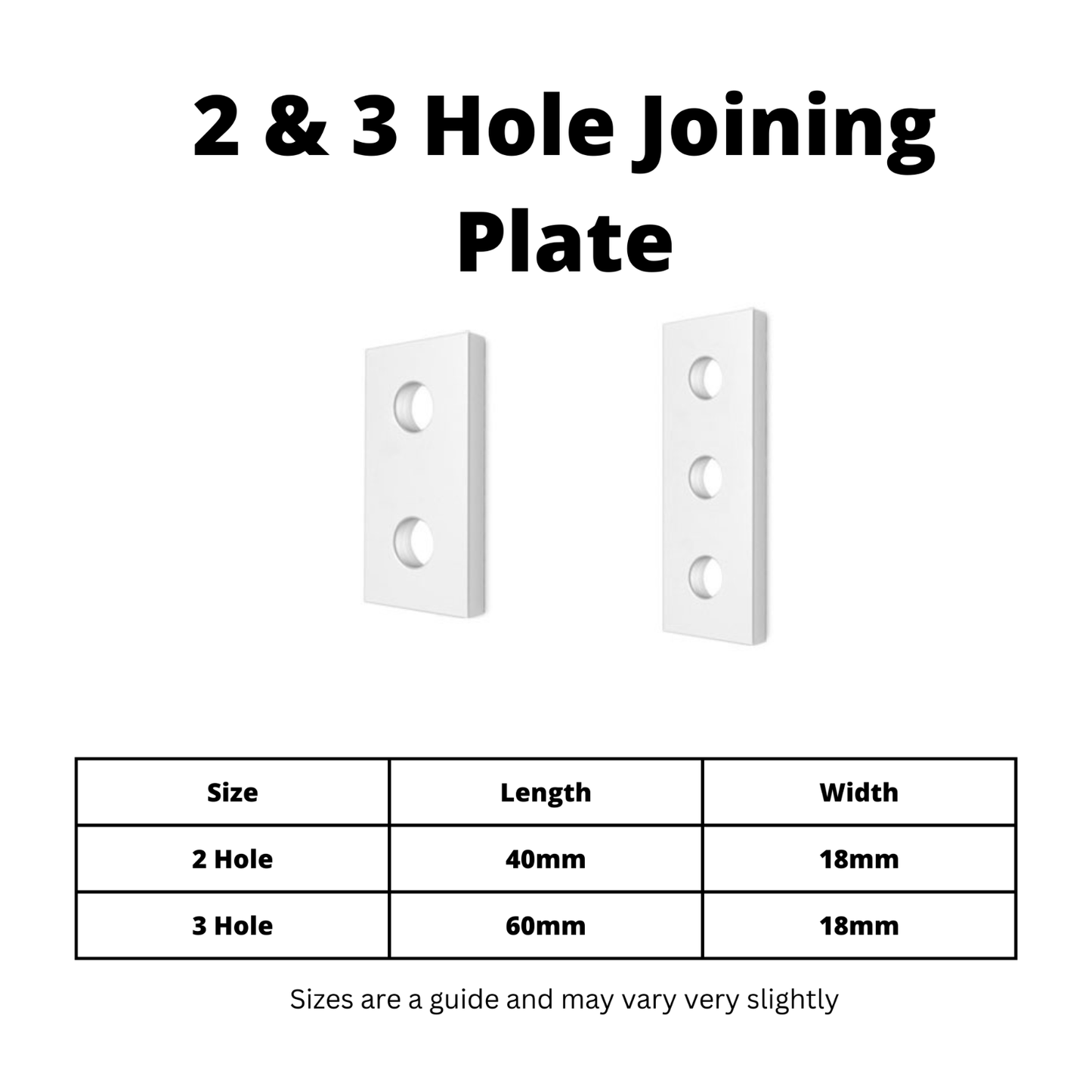 2 & 3 Hole End Plate - Joining Brackets Aluminium Extrusion Profile | End Plate