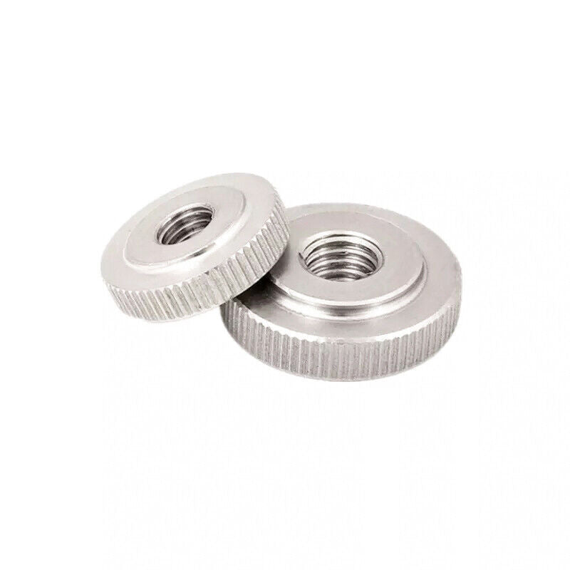 Steel Knurled Slim Thumb Nuts M3 - Nickel