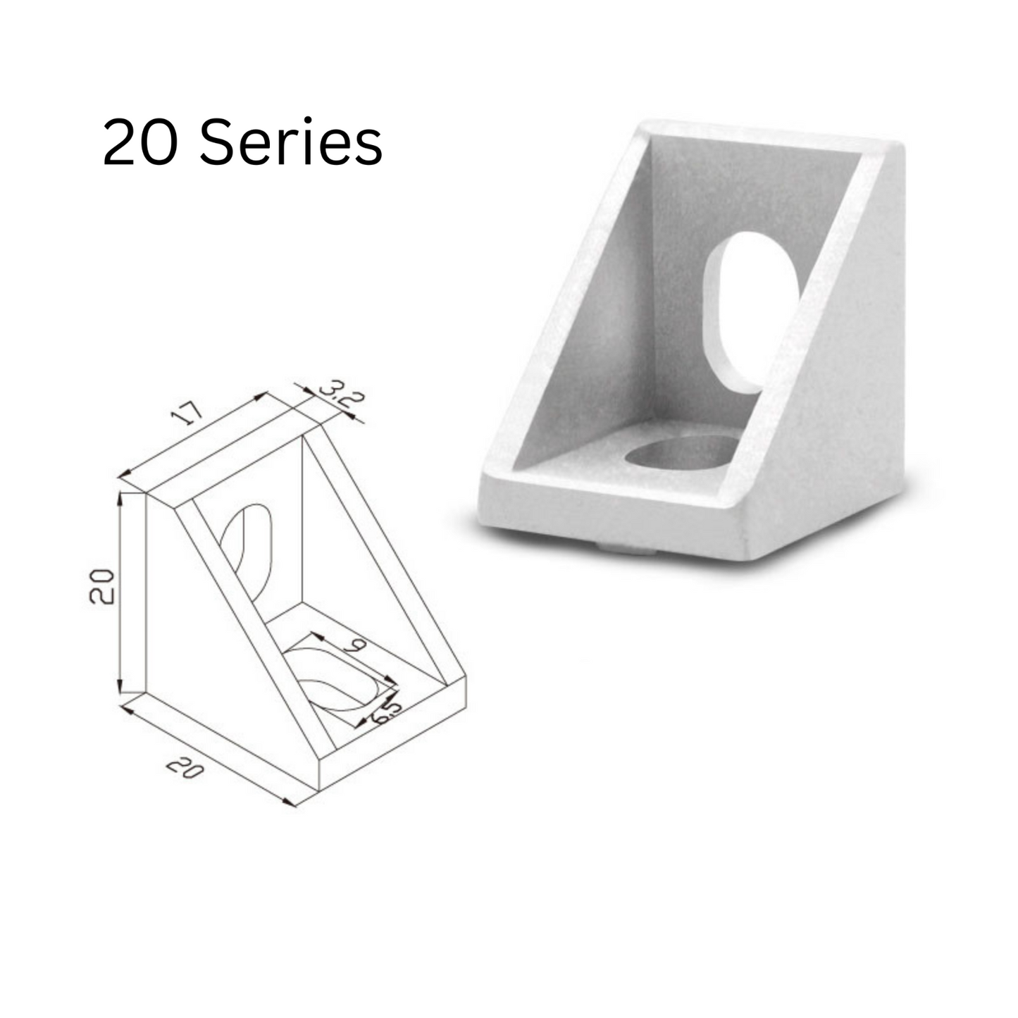 Aluminium Profile L Corner Joint 90 Degree Right Angle Bracket 20/30/40 Series