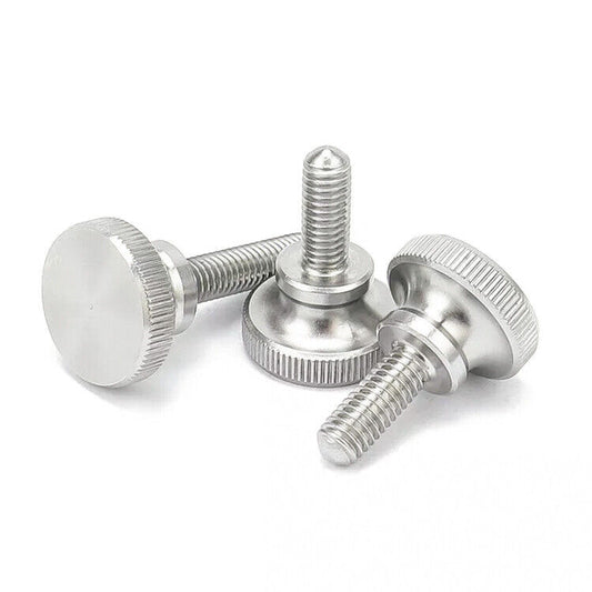 Steel Knurled Step Thumb Screw M6 8mm to 40mm - Nickel