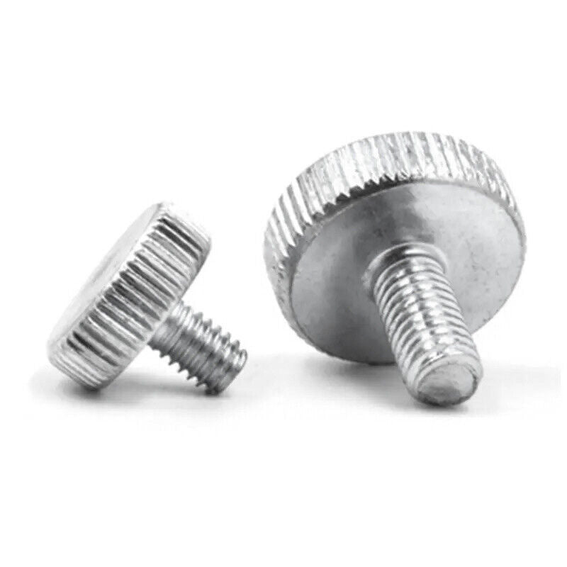 Steel Knurled Thin Head Thumb Screw M3 6mm to 30mm - Nickel