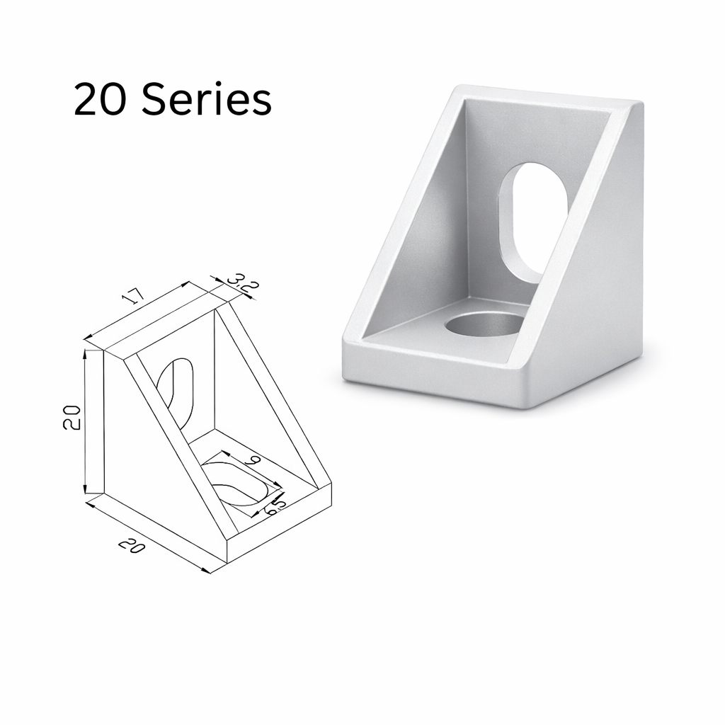 Aluminium Profile L Corner Joint 90 Degree Right Angle Bracket 20/30/40 Series