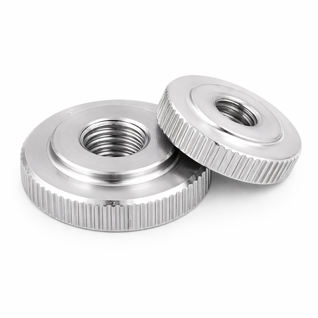 Steel Knurled Step Thumb Nuts - Nickel