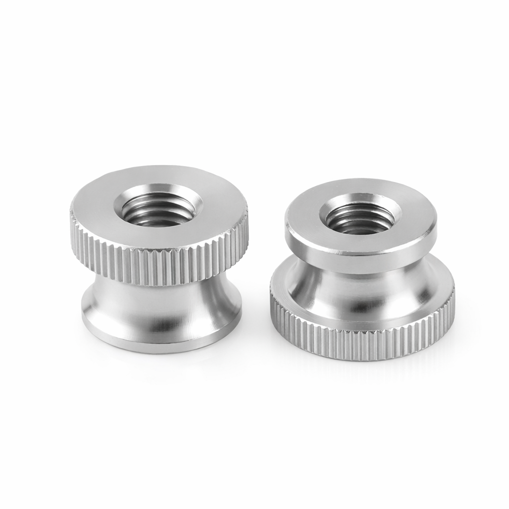 Steel Knurled Step Thumb Nuts - Nickel