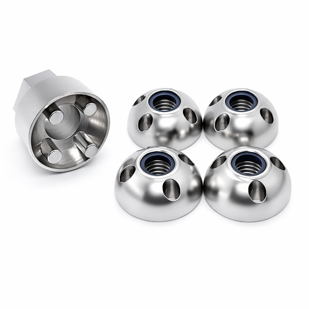 4-Hole Anti-Theft Tamperproof Security Nuts with Nyloc - M8