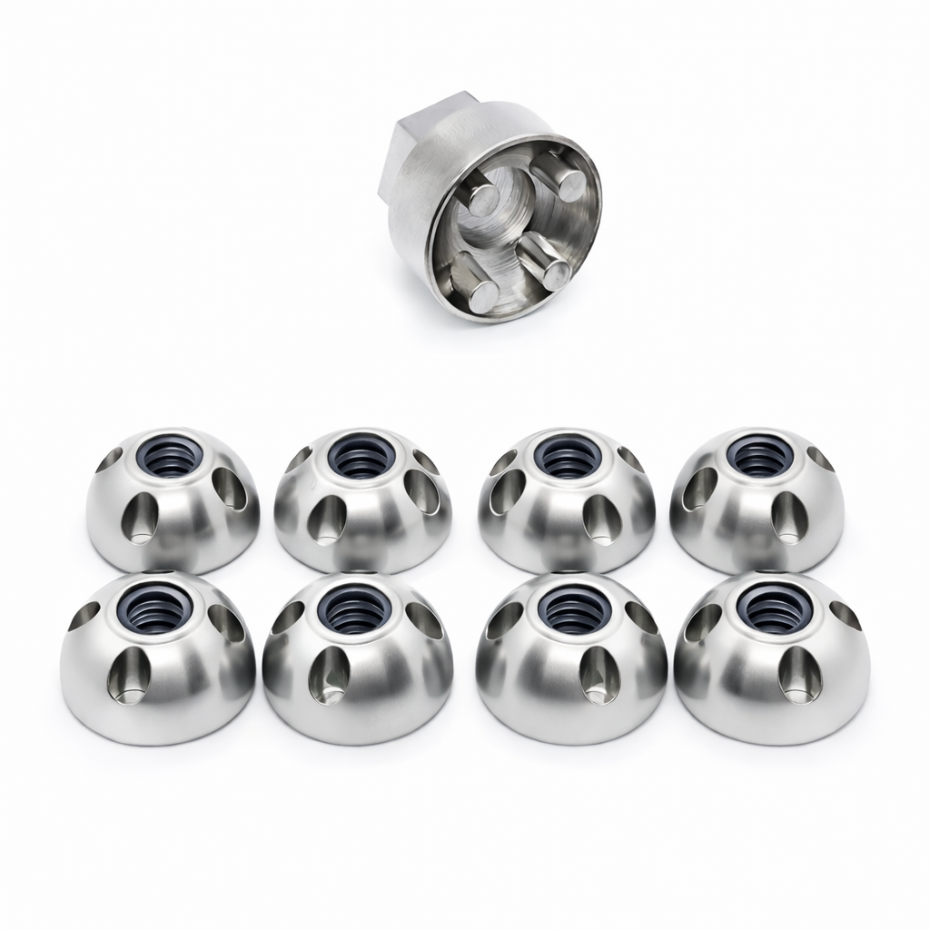4-Hole Anti-Theft Tamperproof Security Nuts with Nyloc - M8