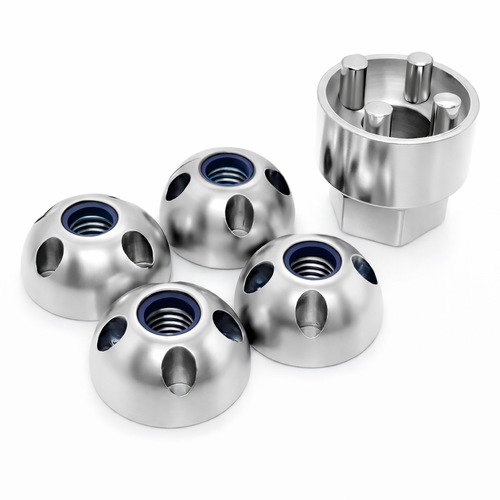 4-Hole Anti-Theft Tamperproof Security Nuts with Nyloc - M8