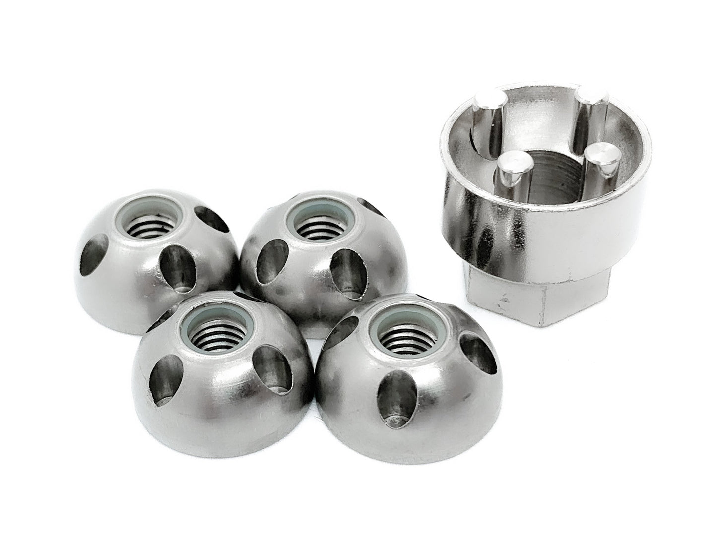 4-Hole Anti-Theft Tamperproof Security Nuts with Nyloc - M8