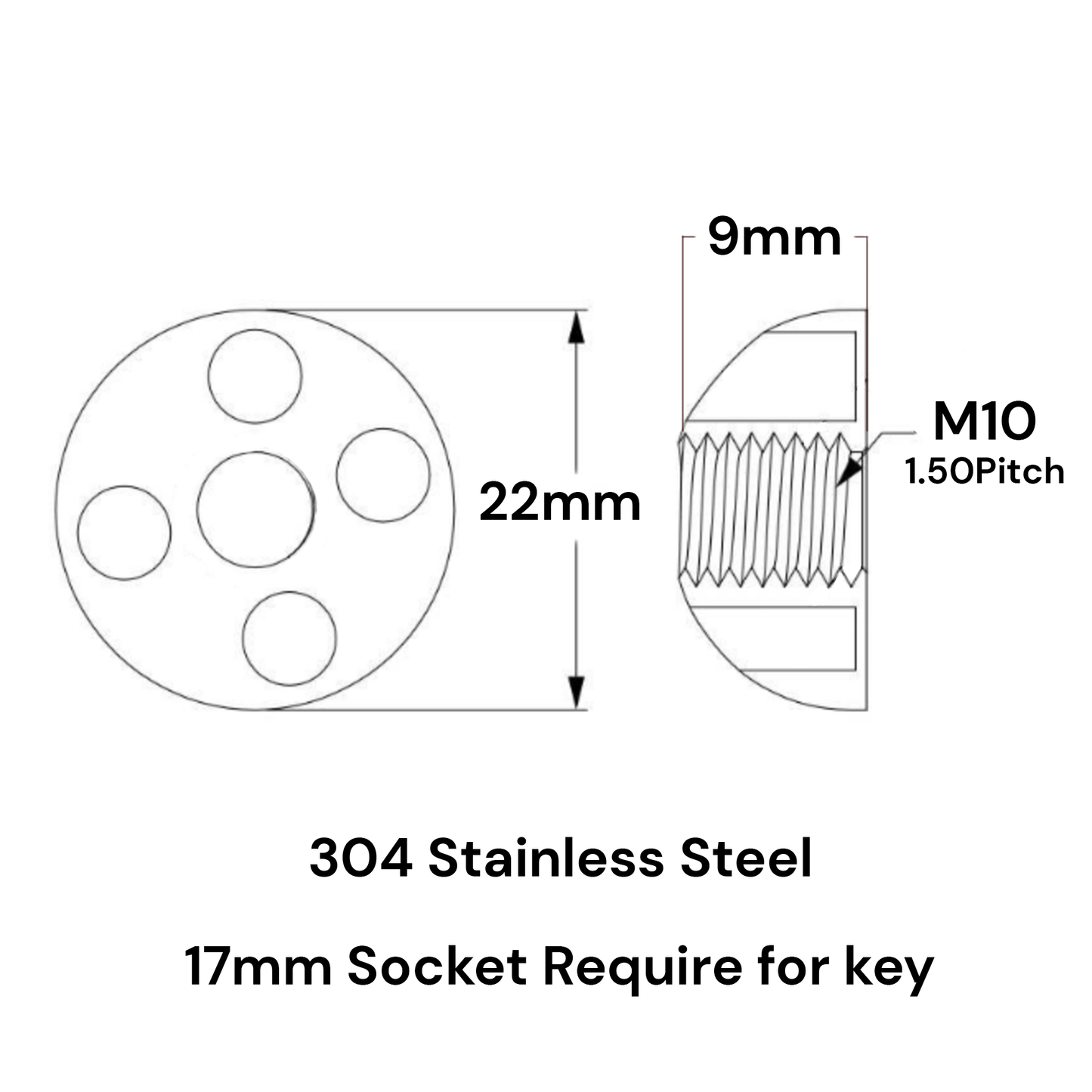 4-Hole Anti-Theft Tamperproof Security Nuts M6-M12