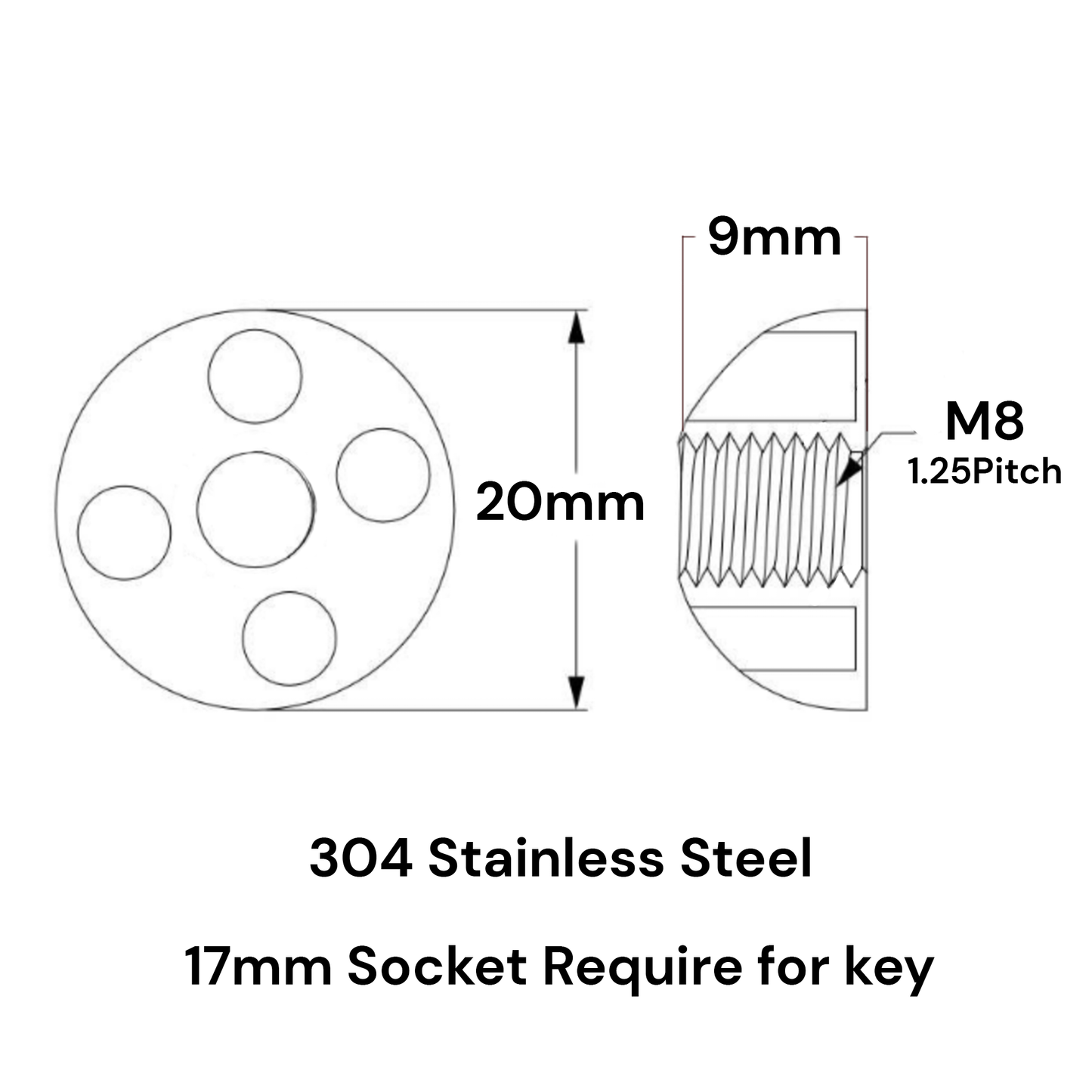 4-Hole Anti-Theft Tamperproof Security Nuts M6-M12