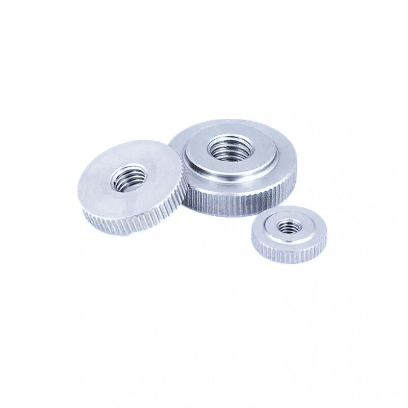 Steel Knurled Slim Thumb Nut M8 - Zinc