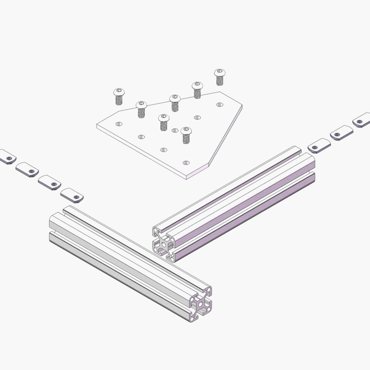 5 Hole T Joining Plate Corner Connector Bracket - Aluminum Profile 20 Series